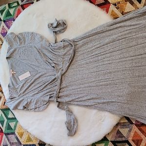 NWT Rebecca Taylor Super Soft Heather Gray Jersey Knit Casual Summer Maxi